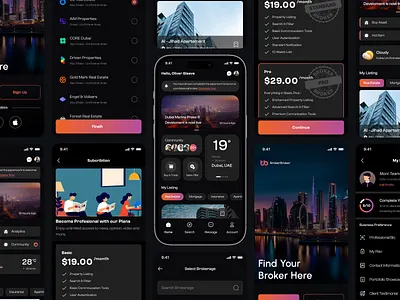 Rebrok - Broker Property & Community Platform app design branding broker design figma like mobile design modern design premium uikit property real estate ui ui design ui inspiration ui ux ui8 uikit ux design