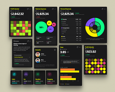 Data Charts Bento analytics bento dashboard data data visualization finance goals icons tracking ui ux