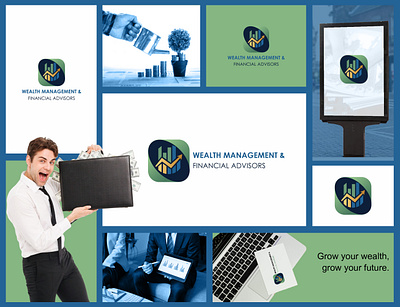 Logo For Wealth Management & Financial Advisors Company branding buildyourfuture financegoals financetips financialfreedom financialwellness graphic design investsmart logo moneymatters moneymoves secureyourfuture