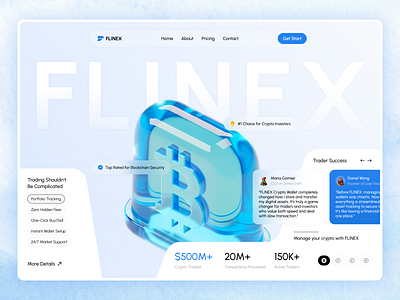 Flinex - Crypto Website Design blockchain website blue website creative website crypto crypto landing page crypto website hero hero design illustration website landing page landing page blockchain modern website saas saas website tech website technology website ui ux web design web design agency