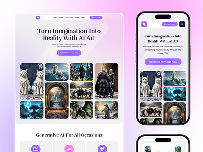Layer - Ai Image generator ai artificial artificial intelligence image image generator intelligence leanding page orient product saas ui ux web website