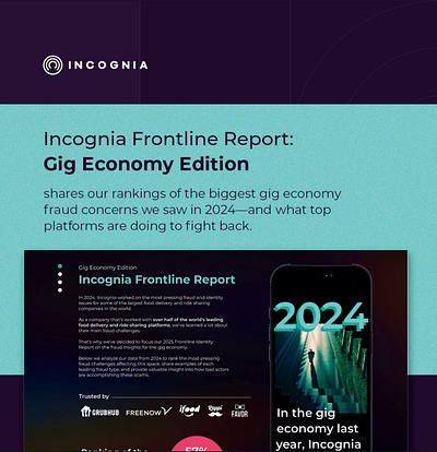 Incognia's 2024 Frontline Report branding design fraud graphic design motion graphics report ui ux web design