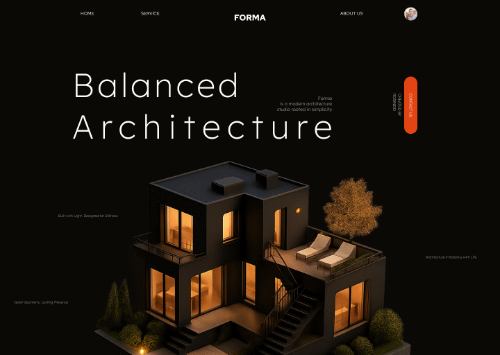 Modern Architecture Studio Website ai animation branding design graphic design productpage ui