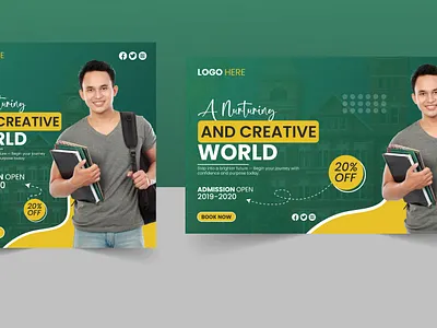 Admission Social Media Banner Design 3d animation branding graphic design logo motion graphics ui