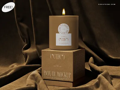 😍 Free Candle And Box Mockups With Curtains adobe photoshop box mockup candle mockup free free mockup freebies graphic design mockup pack mockup package mockup packaging mockup psd square box mockup