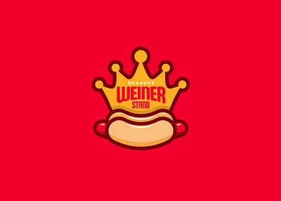 Roanoke Weiner Stand Logo Concept buns crown diner fast food gold hotdog red roanoke virginia weiner
