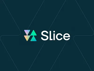 Slice logo design blockchain branding finance fintech growth icon investing investor logo mark money negative space s technology trade trading triangle