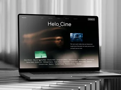 Helocine - Homepage agency animation artist case study creative design film framer homepage media portfolio site small business studio technology ui web design web site website work
