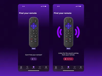 roku - feature concept - find your remote product design roku streaming tech ui ux