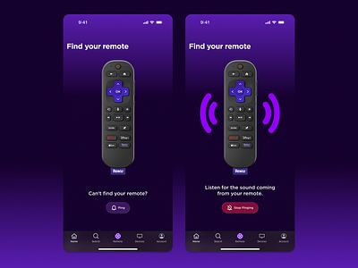 Roku - Feature Concept - Find your remote product design roku streaming tech ui ux