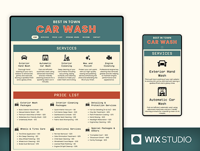 Car Wash - Wix Studio Website Template auto car wash beautiful website business website car business car detailing car template car wash carwash detailer car hand car wash interior retro website wix site wix studio wix studio car wix studio website wix studio website template wix template wix website