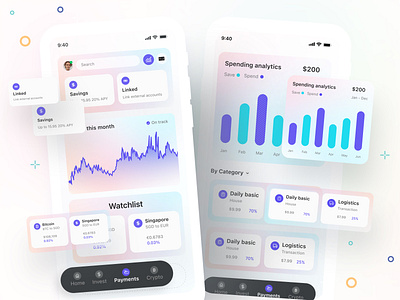 Finance App UI ai app clean design clean mockup clean ui finance app finance app deshboard finance app design finance app ui finance application fintech fresh ui minimal ui mobile mobile app ui personal finance ui uiux