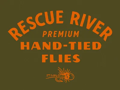 Rescue River Merch apparel badge fishing flies fly fish fly fishing hand tied flies hat lockup lure merch outdoors premium quality river shirt