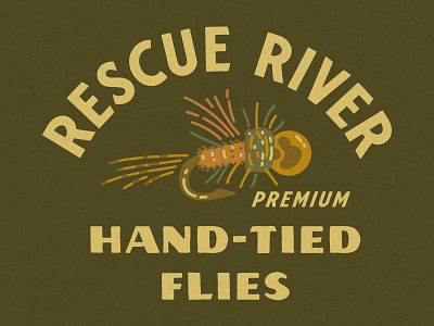 Rescue River Merch apparel badge crafted fisherman fishing flies fly fly fisherman fly fishing hand tied handmade hat illustration merch premium river shirt western