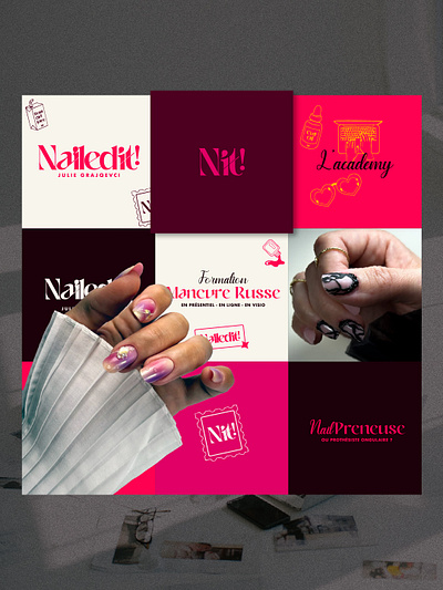 Nail Technician & Educator Branding boss girl branding educator graphic design hot illustration lady logo manure maximalism motion graphics nails pink technician typography vector