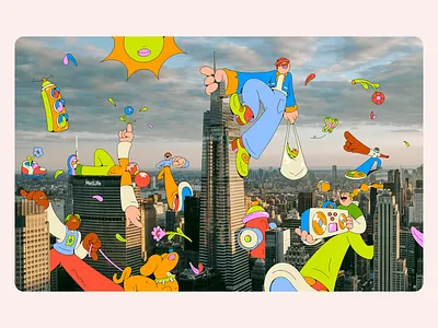 Summer days in NYC branding character color colors design illustration