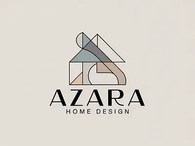 Modern Logo Design for AZARA HOME DESIGN, Geometric Home Symbol branding design graphic design illustration logo logo design typography ui ux vector