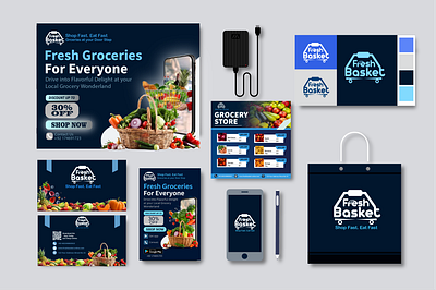 Fresh Basket Branding adobecertifieddesigner adobeillustrator adobephotoshop ads brandidentity branding catalogs design flyers freelancegraphicdesigner graphic design illustration posters socialmedia ui