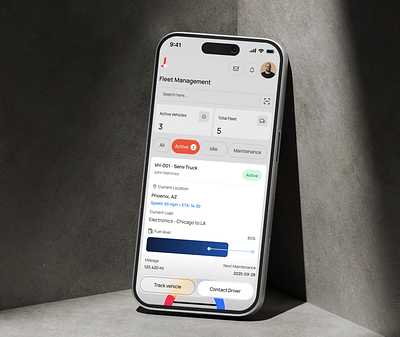 Logistics - Fleet Management app design cargo delivery design fleet management interface ios logistics logistics app mobile mobile app package product design transport ui uiux ux