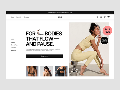ALO e-commerce wesbite best website design design ecommerce web design company fitness home page design landing design modern webside most popular website design top website design ui ux web web design example web design inspiration web design portfolio webdesign yoga