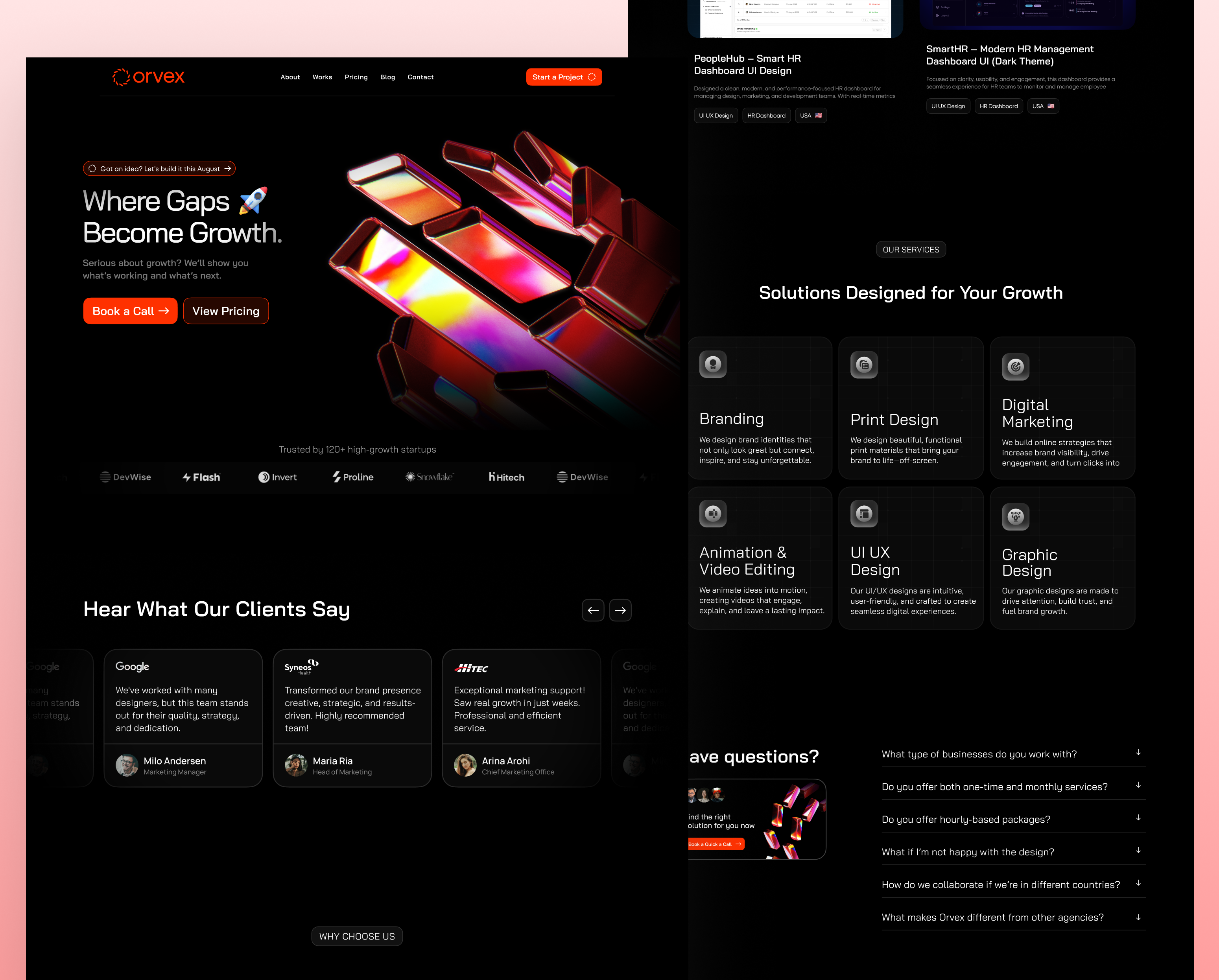 Orvex Creative Agency | Landing Page Design agency ui agency ui design landing ui design landingpage ui ui design ui ux design uiux ux web design website design