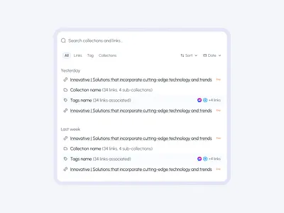 LinkSaver - Advance Searchbar & Filters advance filter advance search ui designsystem figmadesign filter ui productdesign search ui searchbar ui uiuxdesign