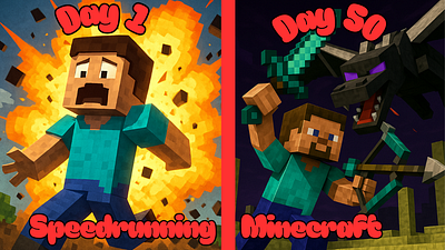 Minecraft Speed running Thumbnail banner design branding canva design graphic design illustration logo product design social media branding ui