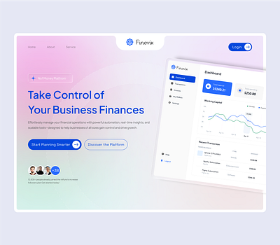 SaaS Website/Landing Page analytics b2b banking finance finance landing page finance website financial service fintech home page landing page modern payment saas design saas landing page startup statistics transfer uiux wallet website