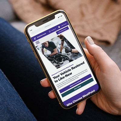 Auto Body Shop Mobile Web Design branding design graphic design logo ui web design website website design