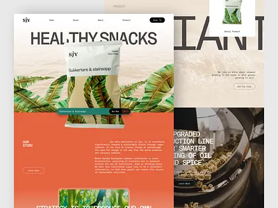 SJY Healthy Snacks Website aesthetich design diet food graphic design health healthcare marketing minimalist packaging product shop snack ui uiux website
