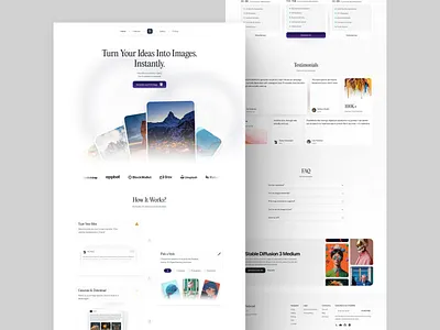 Pixelmind - Landing page for generating image ai daily ui design design generate ai generate image ai homepage image generation screen ui ui design uiux website