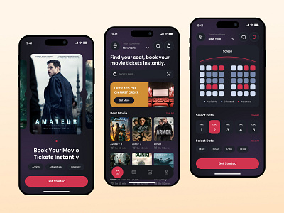 CinePlex- a ticket booking app appdesign bookingapp branding cleandesign darkmode eventapp figma graphic design lightui microinteractions minimaldesign mobileappdesign movietickets ticketbooking travelapp ui uiuxdesign uxdesign