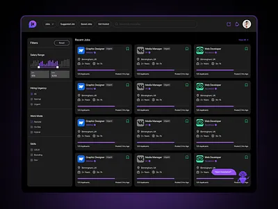 HIREHOST ai app ai design branding dashboard design graphic design illustration job portal landing page modern design software agency trend ui ui ux design ux web app web design website website design
