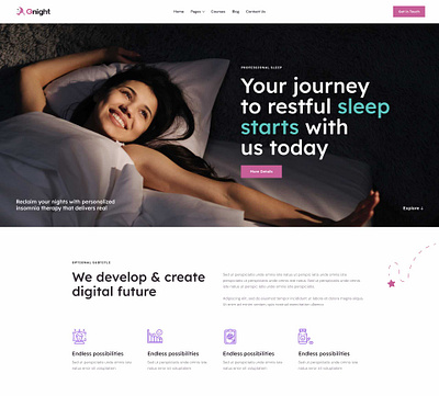 GNight - Sleep Coach & Insomnia Clinic WordPress Theme design illustration ui web design web development webdesign woocommerce wordpress wordpress theme wordpress themes