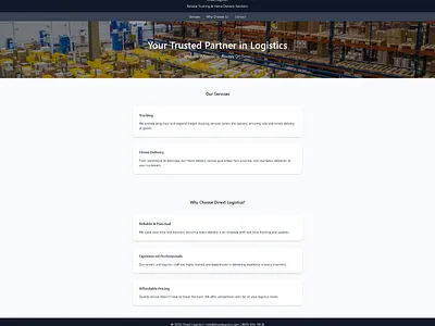 Logistics Landing Page branding graphic design logo ui