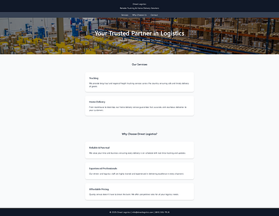 Logistics Landing Page branding graphic design logo ui