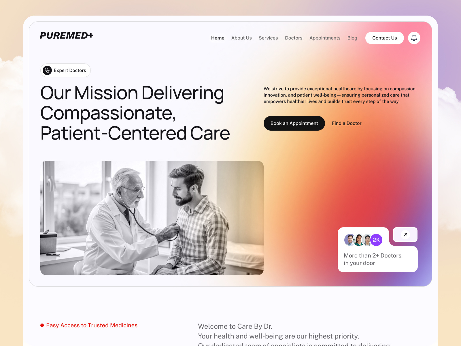 PureMed - Modern Healthcare Landing Page - Medical UI Design doctor booking health saas health saas platform health services healthcare portal design healthcare ui kit healthcare website hospital web design jabel landing page medical landing page mental health web ui modern medical website online appointment system patient dashboard responsive medical design telehealth web design trexa lab website design
