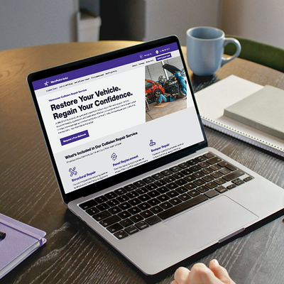 Auto Body Shop Web Design Services Page branding design graphic design illustration ui web design website website design