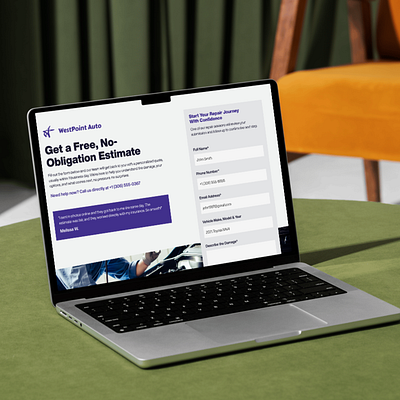 Auto Body Shop Web Design Form Page branding design graphic design ui web design website website design