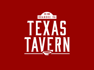 Texas Tavern - A Roanoke Landmark - Logo Concept chili chili bowl crimson diner fast food hot dog roanoke star city tavern texas virginia white bowl