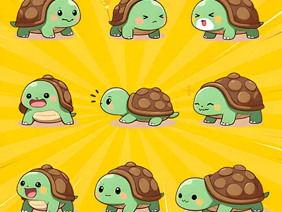 Cute Kawaii turtles clipart cute turtles