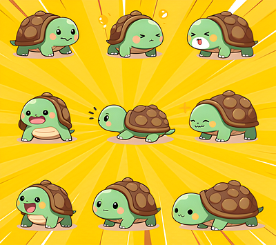 Cute Kawaii turtles clipart cute turtles
