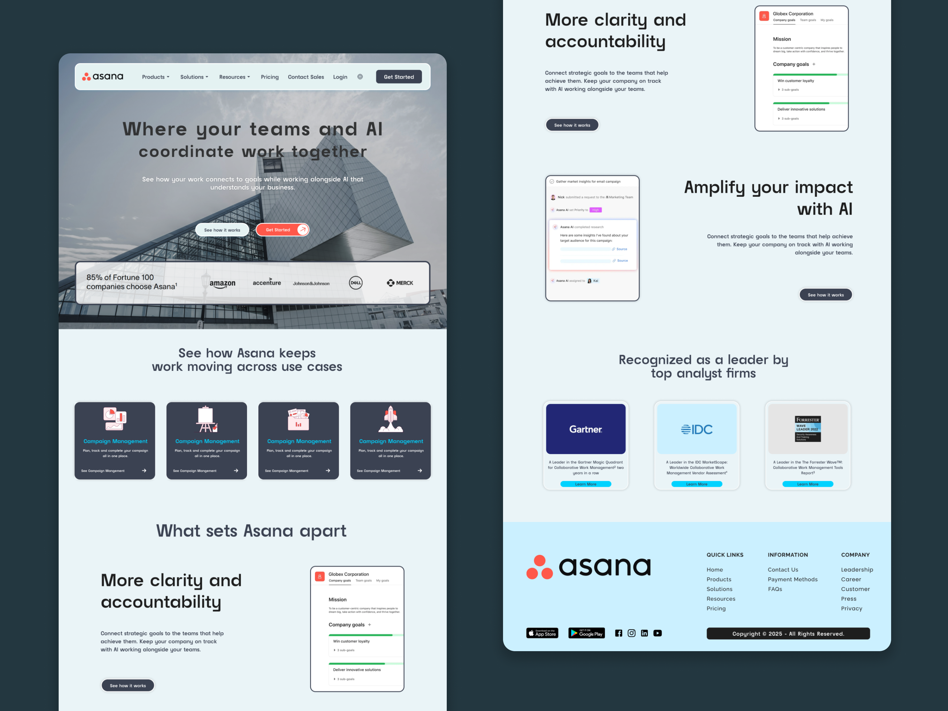 Asana Landing Page UI Redesign business portfolio figma landing page ui ui design uiux user interface ux design web design website design website redesign