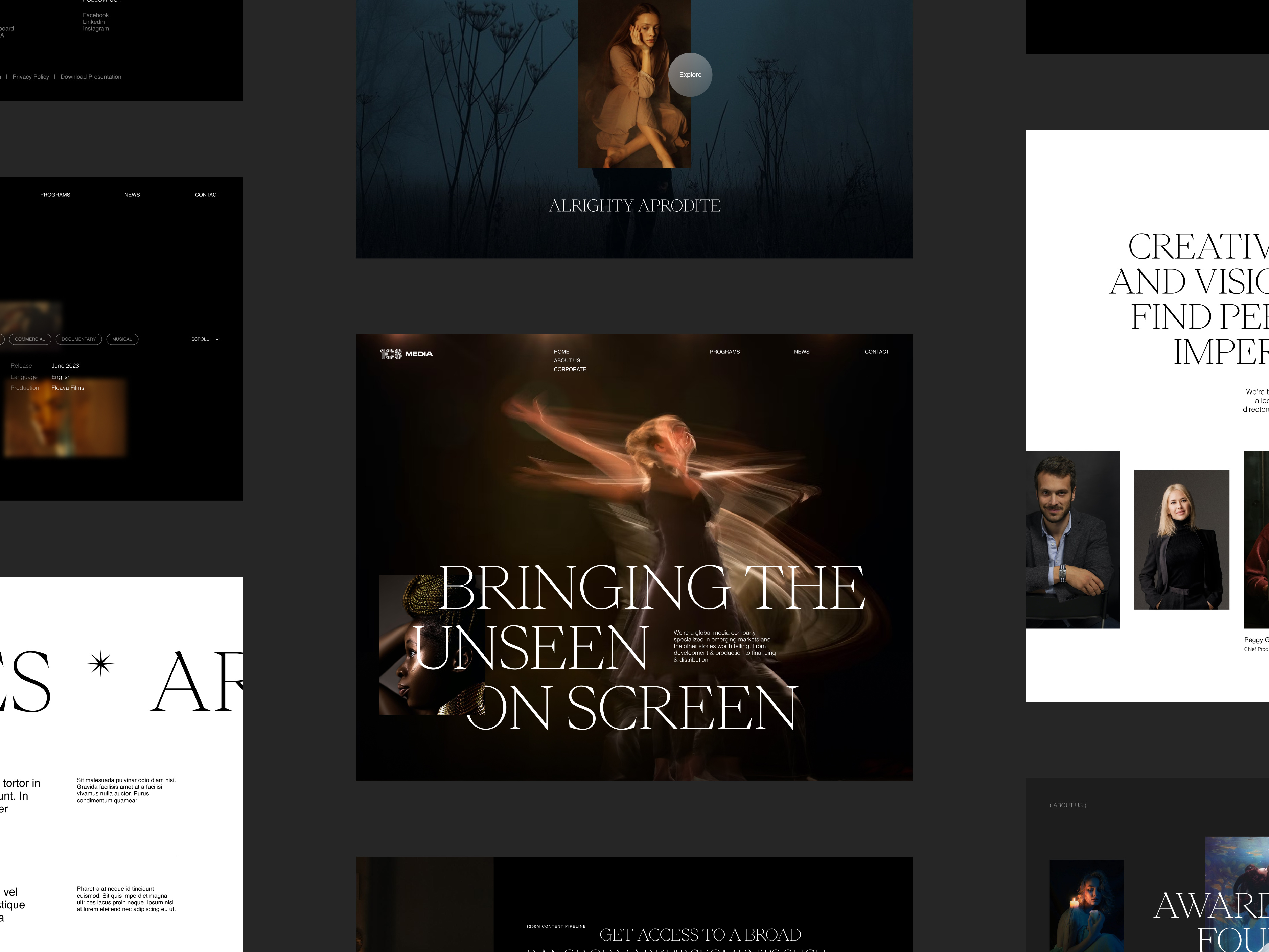 Example of Website Design Per Page