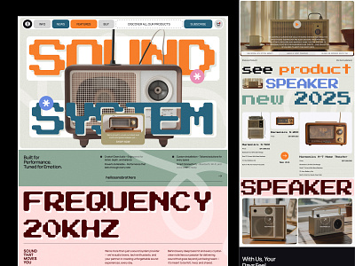 Classic Sound Speaker Radio branding classic design ecommerce framer landing old school online page product radio shop shopify sound speaker store ui webflow website wordpress