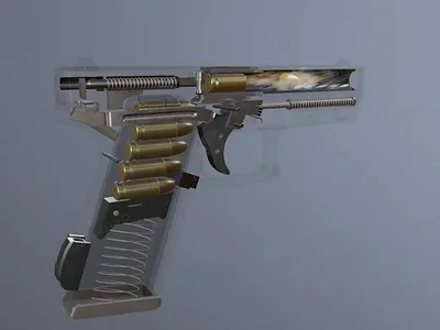 3D Pistol | 3D Model 3d animation digital twin game visualization web design