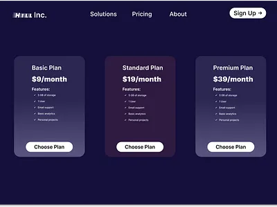 Pricing Plan ui app design ui ux web web design