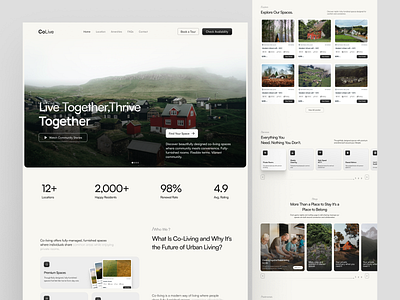 CoLive- Real Estate Website Landing Page apartment rent design hero section home page landing page mobile app mobile responsive property buy page property management property rent real estate real estate agency real estate app real estate landing page real estate web real estate website web responsive website website design