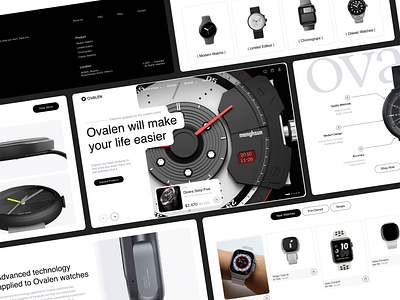 Ovalen - Watches E-Commerce Landing Page accessories casual collection e commerce ecommerce elegant fashion horologi landing page product retail shop shopify store ui ux watch watches web design website