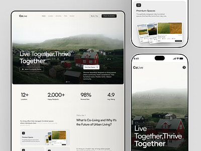CoLive- Real Estate Website Mobile Responsive apartment rent design hero section home page landing page mobile app mobile responsive property management property rent real estate real estate agency real estate app real estate landing page real estate web real estate website web responsive website website design
